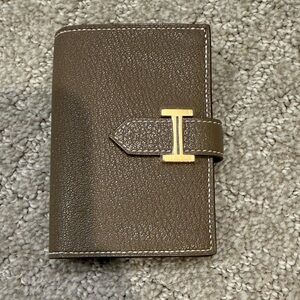 Hermes Bearn cardholder Etoupe Gold Hardware